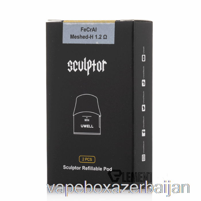 Vape Smoke Uwell Sculptor Replacement Pods 1.6mL Refillable Pods